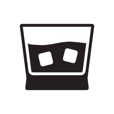 Whiskey Glass vektör simgesi izole edildi