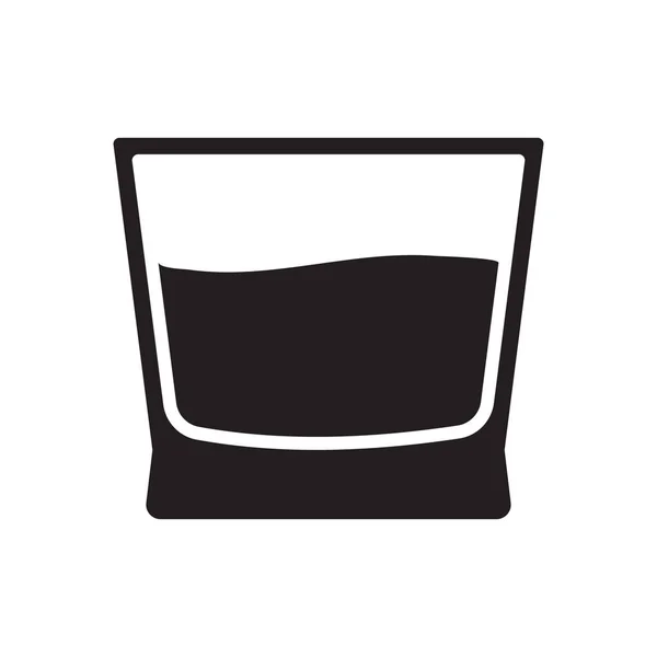 Whiskey Glass Icoon Geïsoleerd — Stockvector