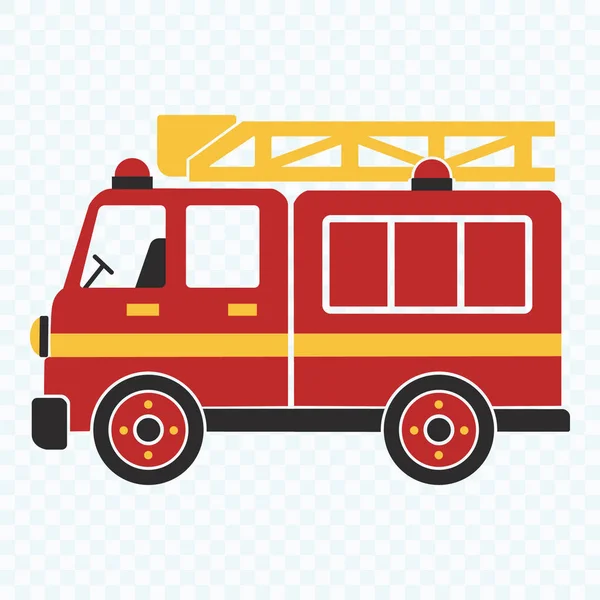 Пожежна Машина Мультфільм Векторні Ілюстрації Дітей — стоковий вектор