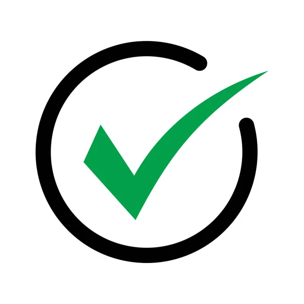 Tick Icon Icon Vector Symbol Checkmark Isolated White Background Checked — стоковый вектор
