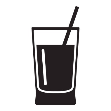 Su bardağı, meyve suyu cam simgesi vektör izole