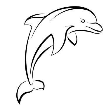 Beyaz üzerine izole yunus vektör illüstrasyon