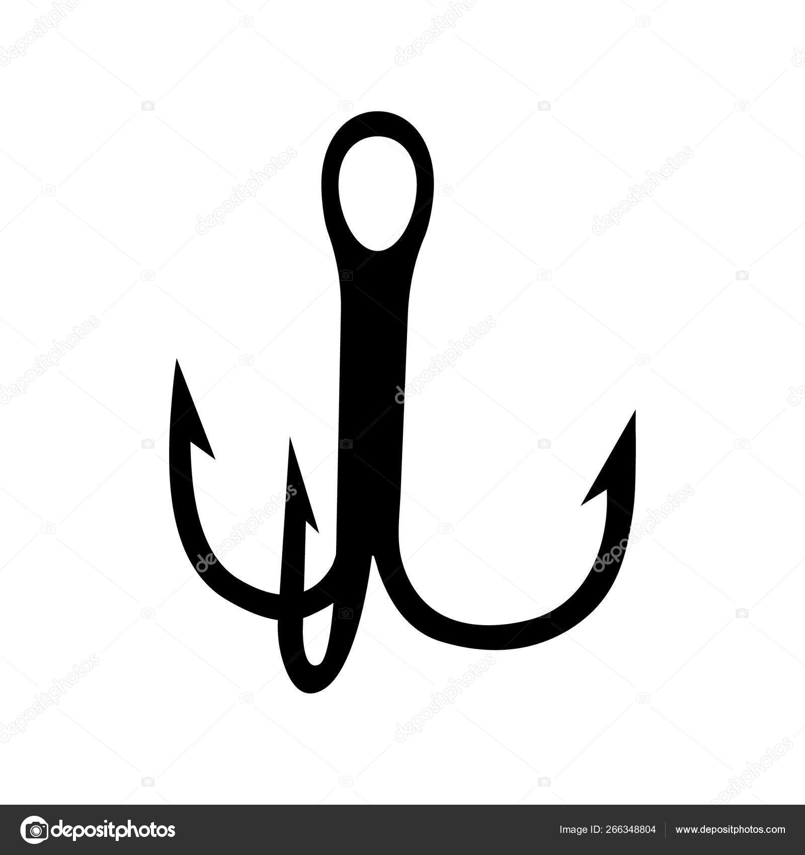 Treble Hook Fishing Icon Vector Silhouette Isolated Stock Vector by  ©DMVector 266348804