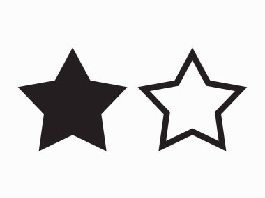 Yıldız simgesi vektör izole katı ve anahat