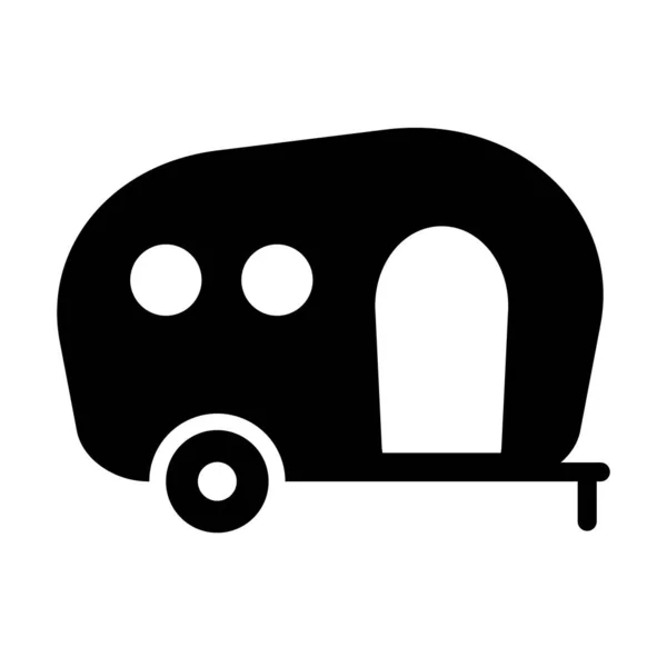 Camping Trailer Icon Vector Isolated — Stock Vector