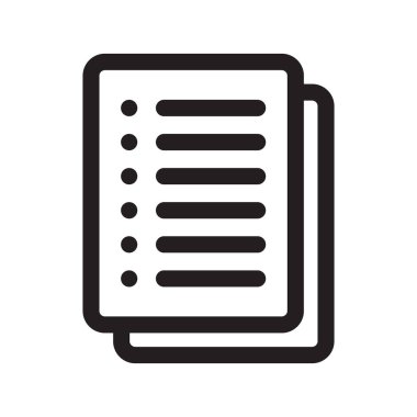 liste belge sayfası simgesi vektörü