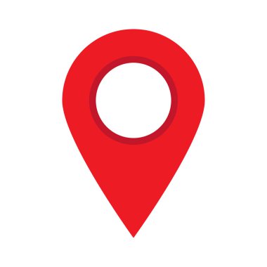 Kırmızı harita iğnesi. Konum haritası simgesi. Konum kodu. Pin simgesi vektörü.
