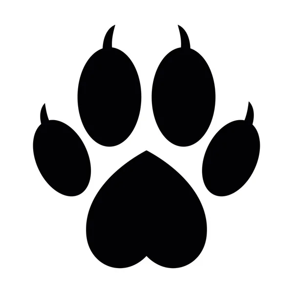 Σκύλος Πόδι Γάτα Print Καρδιά Επίπεδη Εικονίδιο Διάνυσμα Για Εφαρμογές — Διανυσματικό Αρχείο