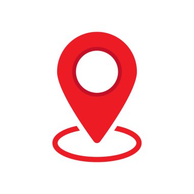 Kırmızı haritalar pin, konum Marker simgesi. Konum haritası simgesi. Konum pin. Pin simgesi vektörü.