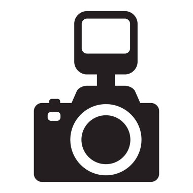 Fotoğraf kamerası vektör simgesi izole edildi