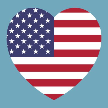 Amerika Birleşik Devletleri ülke bayrağı kombinasyonu ile kalp simgesi