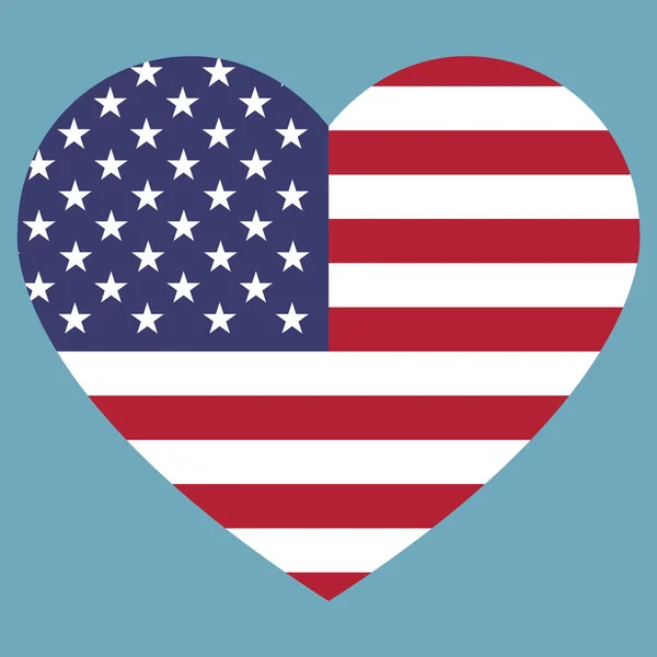 stock vector Heart icon with a combination of United States of America country flag