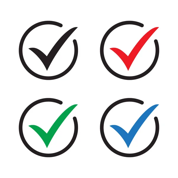 Tick Icon Icon Vector Symbol Checkmark Isolated White Background Checked — стоковый вектор