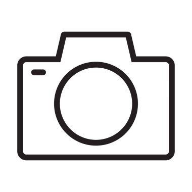 Fotoğraf kamerası vektör simgesi, çizgi simgesi