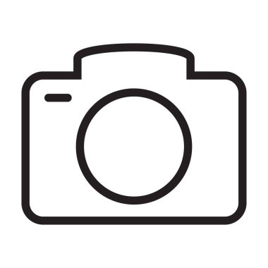 Fotoğraf kamerası vektör simgesi, çizgi simgesi