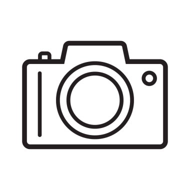 Fotoğraf kamerası vektör simgesi, çizgi simgesi