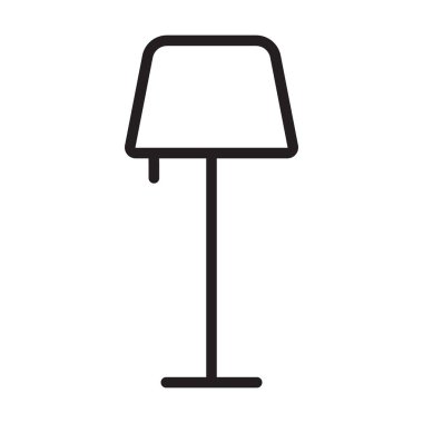 Zemin lambası anahat simgesi. mobil konsept ve web tasarımı için doğrusal stil işareti. Gece lambası basit çizgi vektör simgesi.