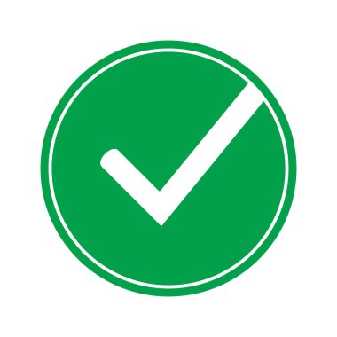 Yeşil denetim listesi simgesi, denetle işareti simge vektör