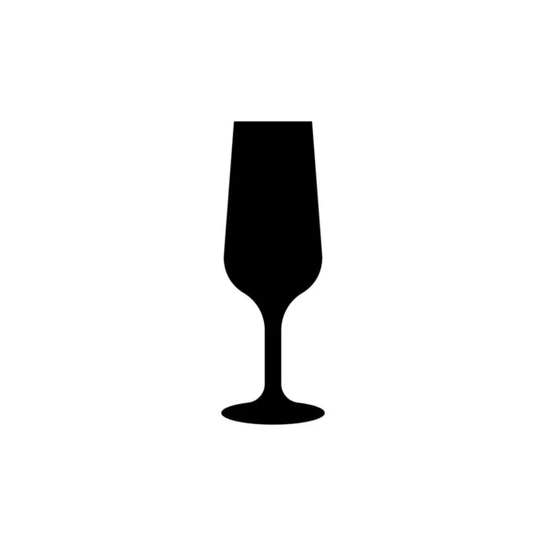 Şampanya Cam Simgesi Şarap Fincan Siluet Simgesi — Stok Vektör