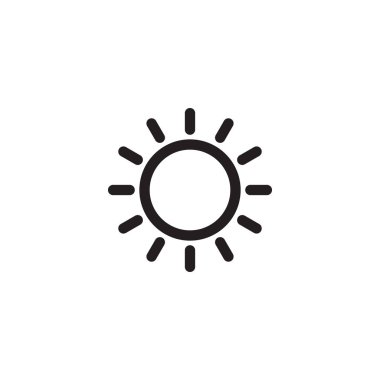 Güneş ikonu vektörü izole, güneş sembolü