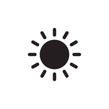 Güneş ikonu vektörü izole, güneş sembolü