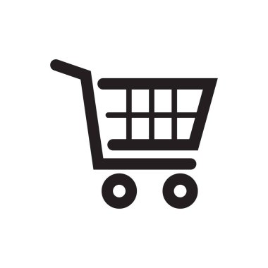 Alışveriş sepeti simgesi. Arabası simgesi,