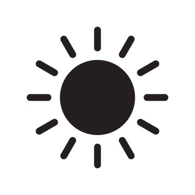 Güneş ikonu vektörü izole, güneş sembolü