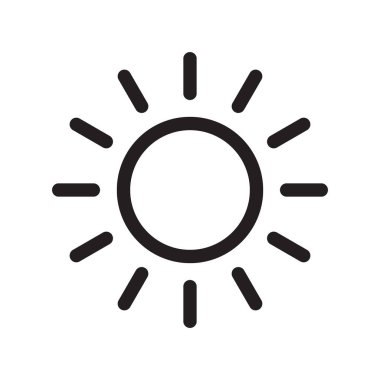 Güneş ikonu vektörü izole, güneş sembolü