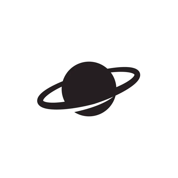 土星图标为扁平风格 在白色孤立背景上的行星矢量图解 银河空间业务概念 — 图库矢量图片