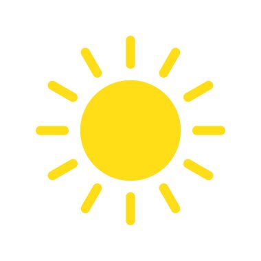 Güneş ikonu vektörü izole, güneş sembolü