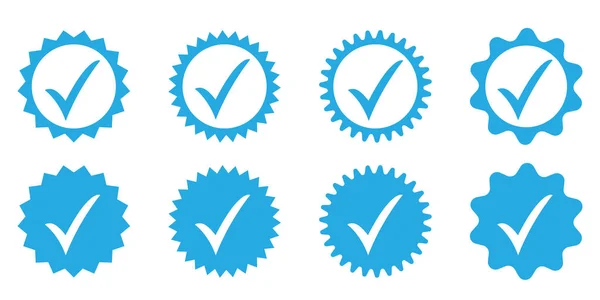 Schválená Ikona Ověření Profilu Přijmout Odznak — Stockový vektor