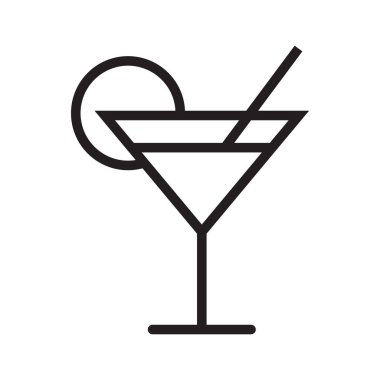 Kokteyl vektör simgesi, içki simgesi