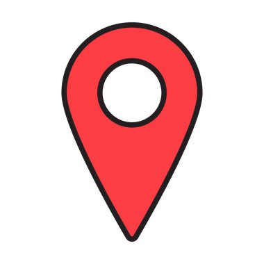 Kırmızı harita iğnesi. Konum haritası simgesi. Konum kodu. Pin simgesi vektörü.