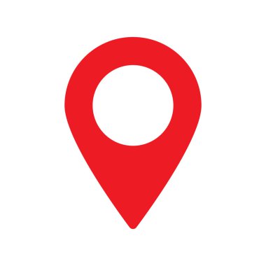 Kırmızı harita iğnesi. Konum haritası simgesi. Konum kodu. Pin simgesi vektörü.