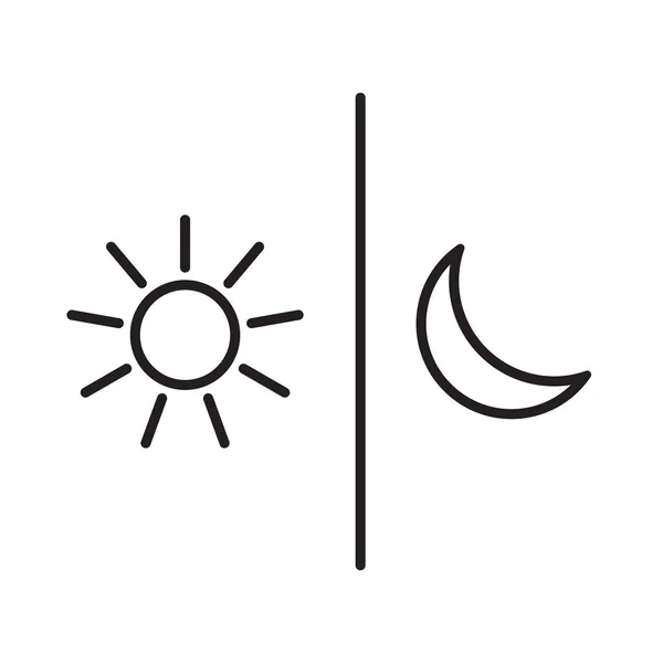 Icône Lune Soleil Illustration Isolé Signe Vectoriel Symbole — Image vectorielle