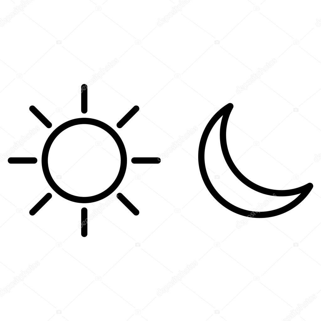 Sun moon icon illustration isolated vector sign symbol
