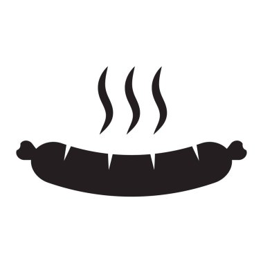 Sosis, frankfurter simge vektör arka planda izole