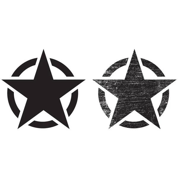 Americké Armádní Znamení Vojenská Hvězda Válečný Symbol Vektor Ročník Retro — Stockový vektor