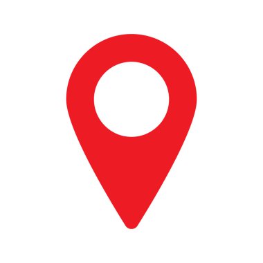 Kırmızı harita iğnesi. Konum haritası simgesi. Konum kodu. Pin simgesi vektörü.