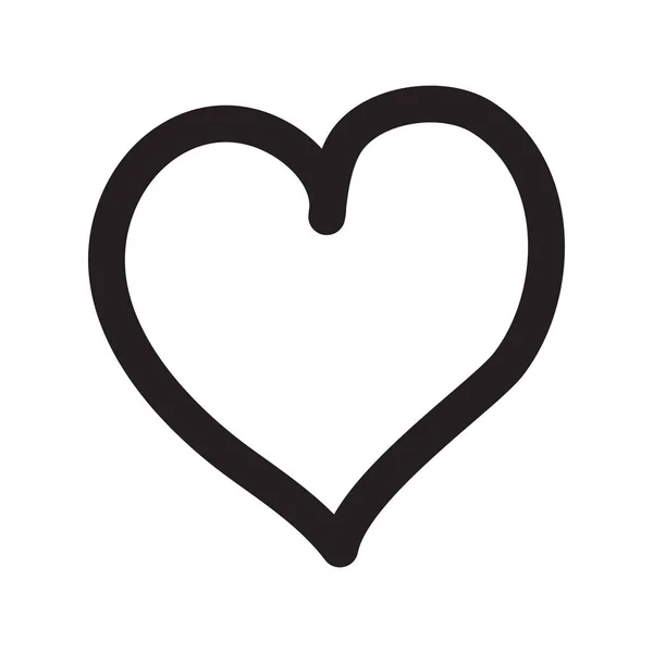 Ikona Ručně Kresleného Vektoru Srdce — Stockový vektor