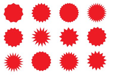 Kızıl Yıldız ve güneş kümesi satış çıkartmaları şeklinde. Promosyon yapışkan notlar ve etiketleri.