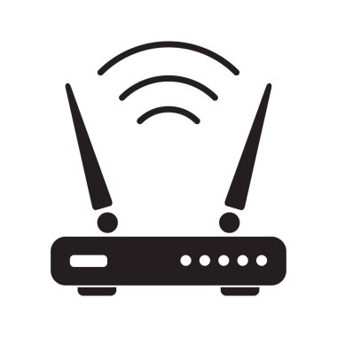 Yönlendirici ile ilgili sinyal simgesi izole, wifi yönlendirici