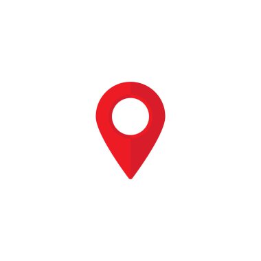 Kırmızı harita iğnesi. Konum haritası simgesi. Konum kodu. Pin simgesi vektörü.