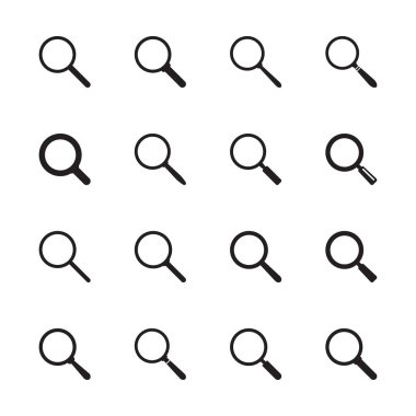 Arama simgesi. Büyüteç simgesi, vektör büyüteç ya da silindir işareti.