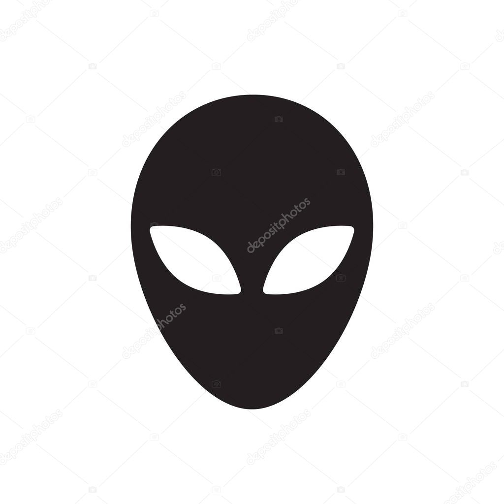 Grey alien vector icon isolated