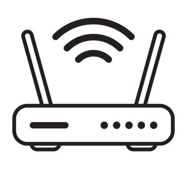 Yönlendirici ile ilgili sinyal simgesi izole, wifi yönlendirici