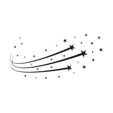 Soyut Düşen Yıldız Vektörü. Soyut düşen yıldızlar, göktaşı, geometrik yıldız izi ile asteroit