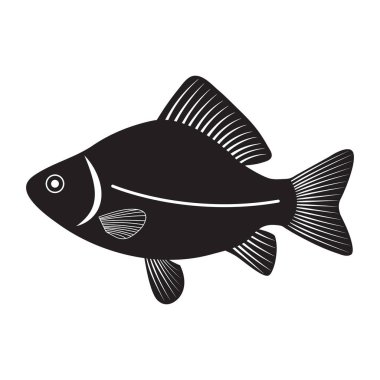 Nehir balığı, Devre Sazan, vektör siluet izole