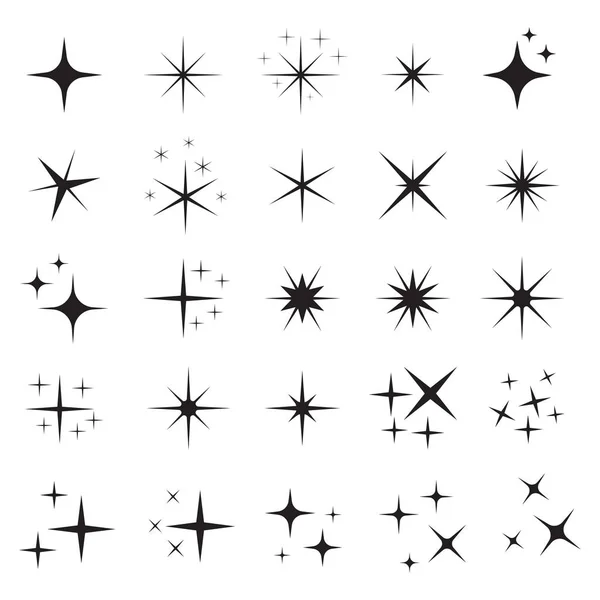 Set Iconos Destellos Vectoriales Elemento Estrella — Archivo Imágenes Vectoriales