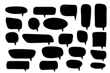 Konuşma baloncukları. Boş vektör beyaz konuşma baloncukları. Çizgi film balonu kelime tasarımı.